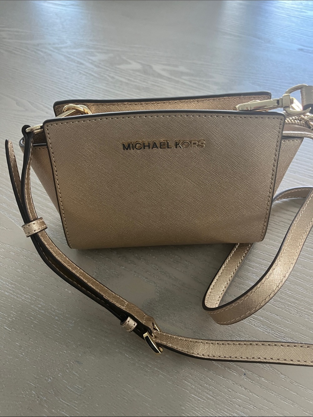 Michael Kors Metallic Gold Crossbody Bag
